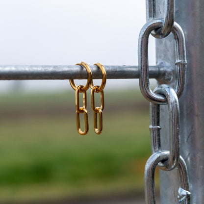 Gold Gate Link Huggies